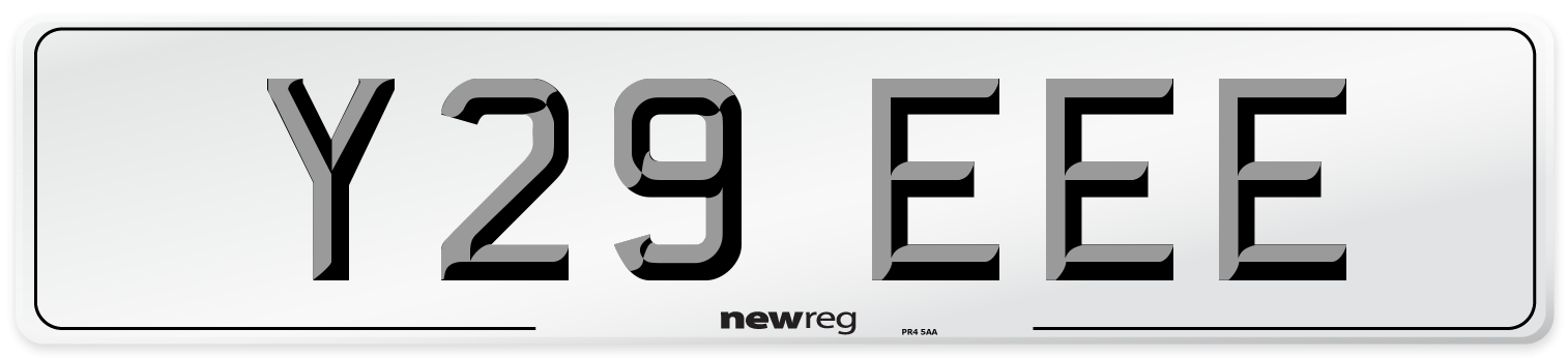Y29 EEE Number Plate from New Reg